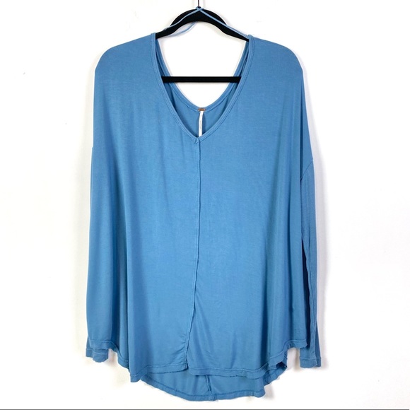 ✅Free People Moonshine Blue Mountain Relaxed Top M - Picture 3 of 12